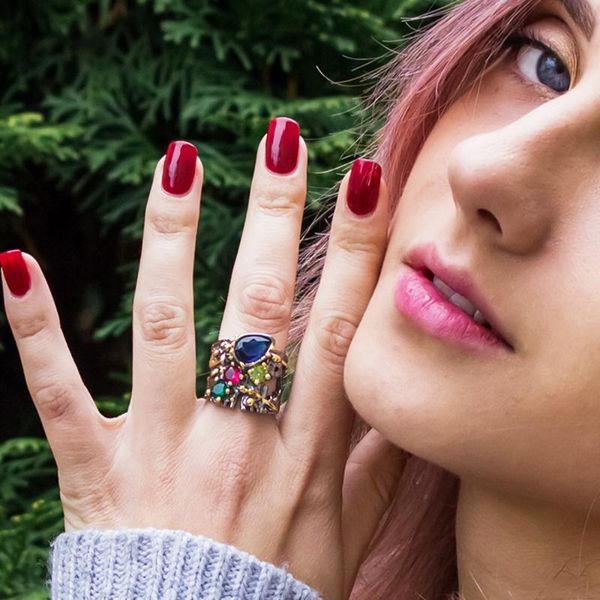 cluster rings large wide ring blue multi colorful stones fashion jewelry jewellery big for women, Golden;silver
cluster rings large wide ring blue multi colorful stones fashion jewelry jewellery big for women, Golden;silver