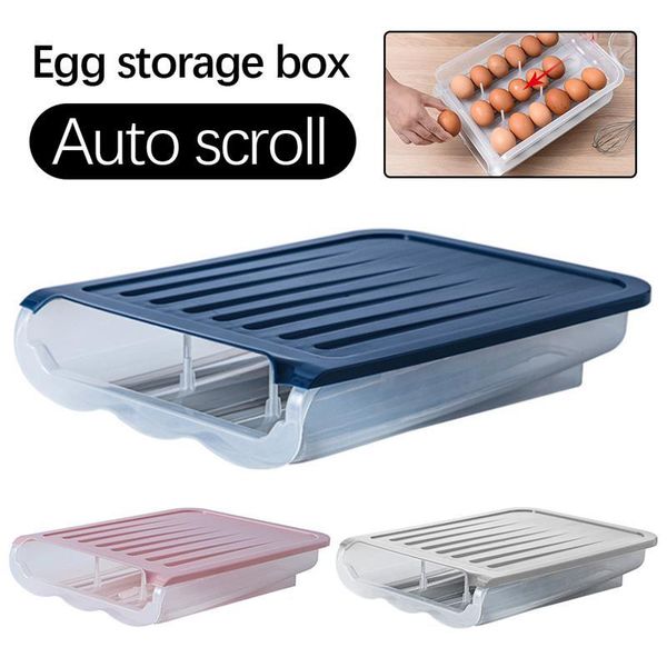 egg storage box single layer with lid auto roll plastic transparent egg case large capacity refrigerator preservation box
egg storage box single layer with lid auto roll plastic transparent egg case large capacity refrigerator preservation box