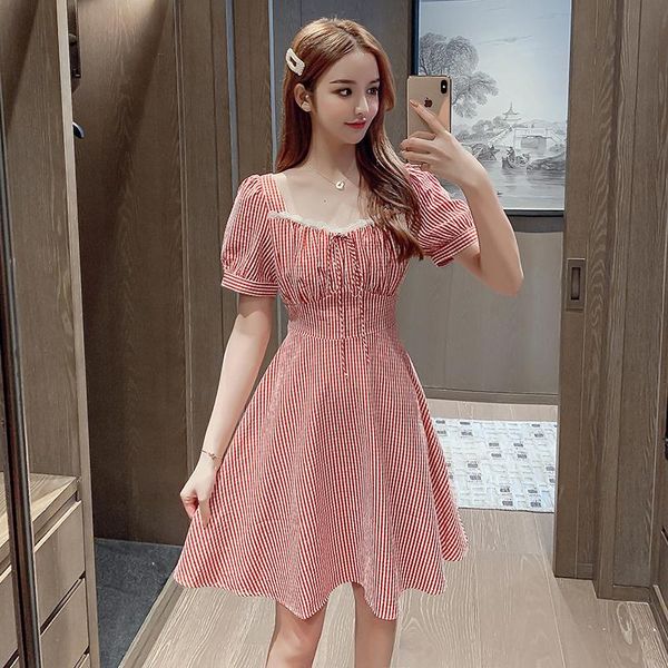 party dresses 2021 hepburn red plaid print mini dress summer casual vintage korean beach sweet women bodycon elegant vestidos, White;black
party dresses 2021 hepburn red plaid print mini dress summer casual vintage korean beach sweet women bodycon elegant vestidos, White;black