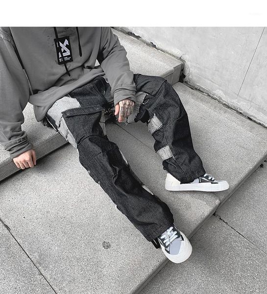 street pants men's fashion ins stitching wide-leg hip-hop harajuku style jeans couple's loose men, Blue
street pants men's fashion ins stitching wide-leg hip-hop harajuku style jeans couple's loose men, Blue
