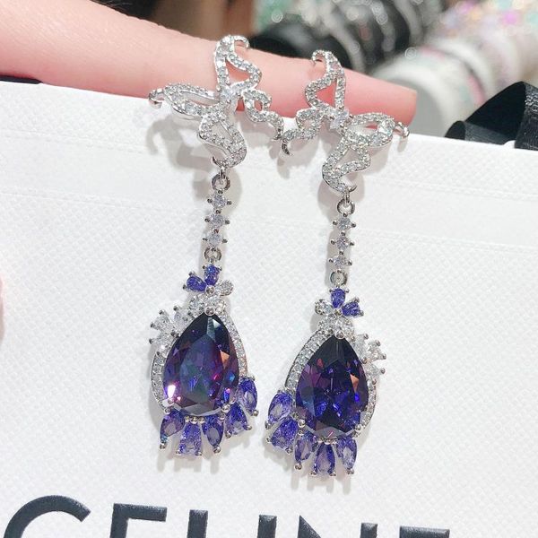 dangle & chandelier fashion silver color light luxury temperament butterfly water drop purple crystal long earrings for women fine jewelry
dangle & chandelier fashion silver color light luxury temperament butterfly water drop purple crystal long earrings for women fine jewelry