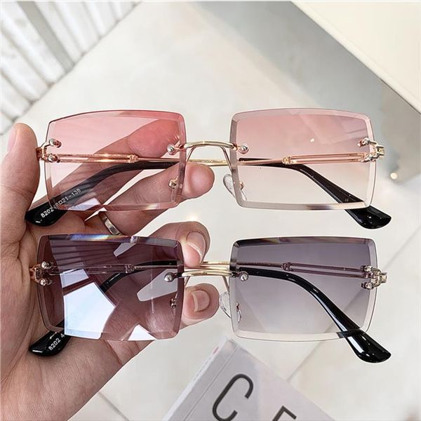 sunglasses rectangle women brand vintage pink gray lens gradient shades transparent square rimless ladies uv, White;black
sunglasses rectangle women brand vintage pink gray lens gradient shades transparent square rimless ladies uv, White;black