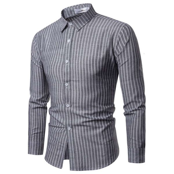 2020 spring and summer new slim stripe korean casual long sleeve men's shirt, White;black
2020 spring and summer new slim stripe korean casual long sleeve men's shirt, White;black