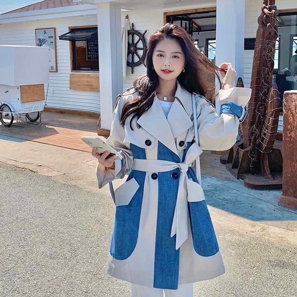 women's trench coats woman trench coat blue lapel long sleeve with stripes high street jackets loose korean spring fashion z8ci, Tan;black
women's trench coats woman trench coat blue lapel long sleeve with stripes high street jackets loose korean spring fashion z8ci, Tan;black