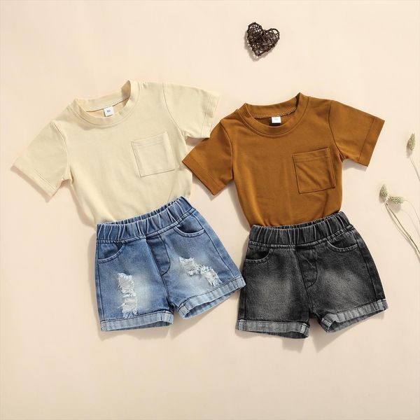 0 4y summer causal kids boys clothes sets 2pcs solid short sleeve pullover t shirts denim shorts, White
0 4y summer causal kids boys clothes sets 2pcs solid short sleeve pullover t shirts denim shorts, White