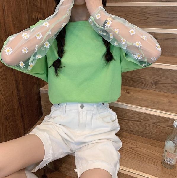 summer korean fashion 2021 new daisy embroidery t-shirt women solid short sleeved t-shirt fake two piece t-shirt women, White
summer korean fashion 2021 new daisy embroidery t-shirt women solid short sleeved t-shirt fake two piece t-shirt women, White