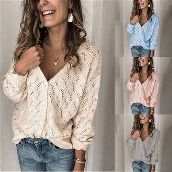 2021 fashion crochet hollow v-neck long sleeve single breasted cashmere knitted cardigan, White
2021 fashion crochet hollow v-neck long sleeve single breasted cashmere knitted cardigan, White
