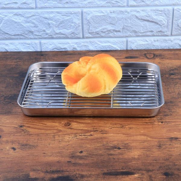 kitchen storage & organization 2 pieces/set rectangular baking tray stainless steel pan sheet with removable cooling rack - 26x20x2.5cm
kitchen storage & organization 2 pieces/set rectangular baking tray stainless steel pan sheet with removable cooling rack - 26x20x2.5cm