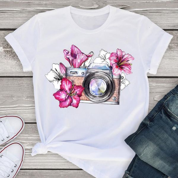 graphic flower camera floral cute women printed short sleeve summer womenst shirt tees clothing female t, White
graphic flower camera floral cute women printed short sleeve summer womenst shirt tees clothing female t, White
