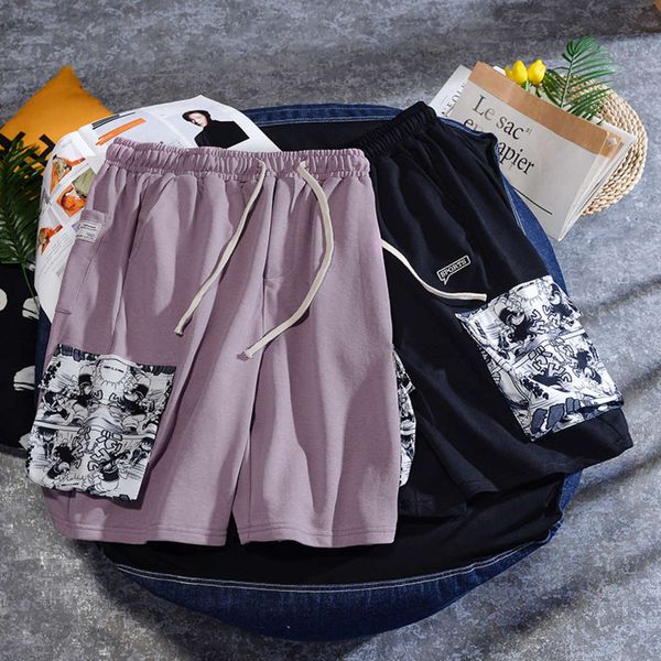 summer trend men's wear japanese anime print multi pocket casual capri pants drawstring loose shorts, Black
summer trend men's wear japanese anime print multi pocket casual capri pants drawstring loose shorts, Black