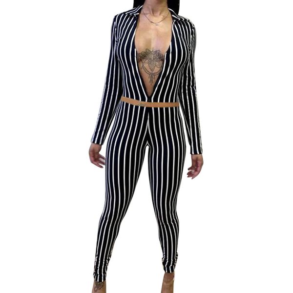 striped womens set fashion long sleeve two piece set women zipper crop pencil pants sets casual tracksuit club, White
striped womens set fashion long sleeve two piece set women zipper crop pencil pants sets casual tracksuit club, White
