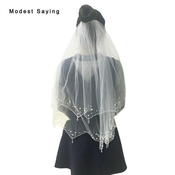 bridal veils delicate around 70cm handmade 2 layers bead pearls crystal sequins wedding 2021 short accessories v58, Black
bridal veils delicate around 70cm handmade 2 layers bead pearls crystal sequins wedding 2021 short accessories v58, Black