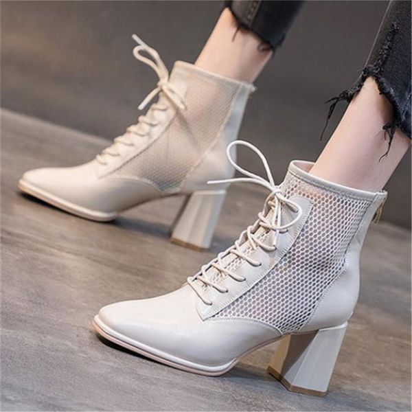 boots 2021 women breathable hollow mesh ankle spring summer classic cool black beige square toe 7cm high heel shoes
boots 2021 women breathable hollow mesh ankle spring summer classic cool black beige square toe 7cm high heel shoes