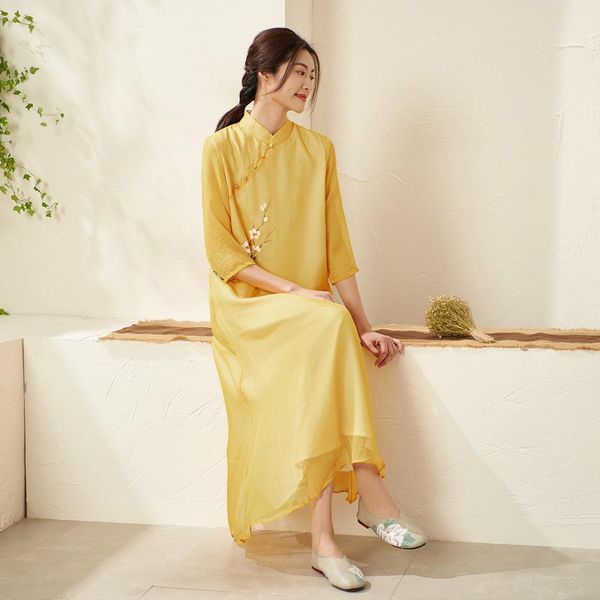 ethnic clothing chinese style print flower cheongsam elegant long beaded tea gown a-line zen dress qipao women spring autumn vestidos, Red
ethnic clothing chinese style print flower cheongsam elegant long beaded tea gown a-line zen dress qipao women spring autumn vestidos, Red