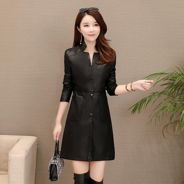 women's leather & faux women black soft jacket l- 6xl 2021 design ladies ventilation pu long trench coats female streetwear
women's leather & faux women black soft jacket l- 6xl 2021 design ladies ventilation pu long trench coats female streetwear