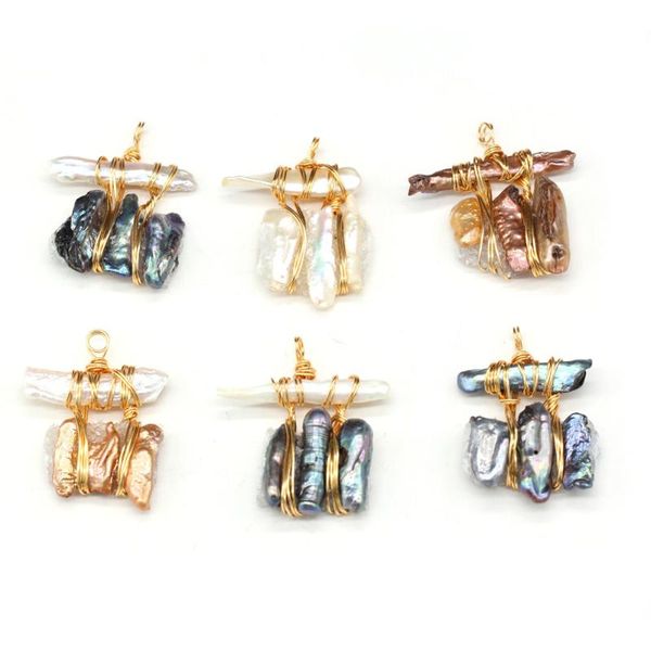 pendant necklaces natural freshwater pearl irregular wrapped gold multicolor exquisite diy necklace jewelry decoration gift party, Silver
pendant necklaces natural freshwater pearl irregular wrapped gold multicolor exquisite diy necklace jewelry decoration gift party, Silver
