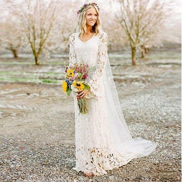 rustic full lace country a line wedding dresses long boho beach bridal gowns long sleeve spring summer wedding dress 2021 vestidos de novia, White
rustic full lace country a line wedding dresses long boho beach bridal gowns long sleeve spring summer wedding dress 2021 vestidos de novia, White