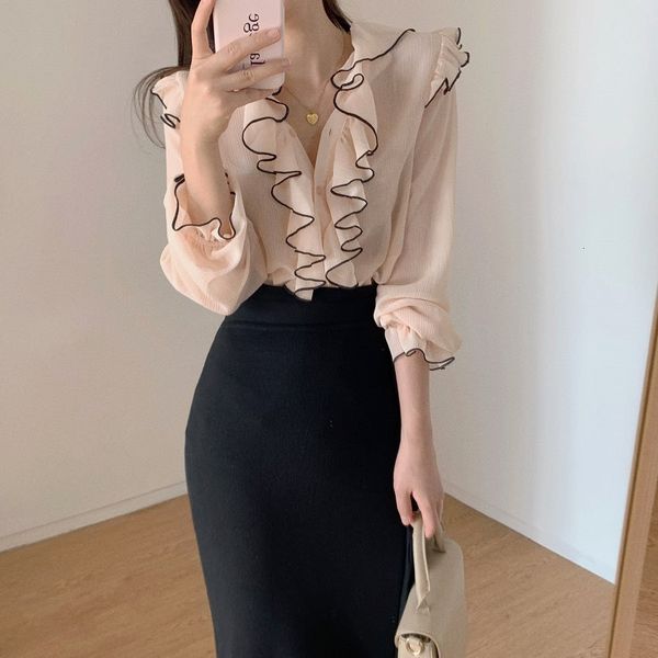 cyjr 2021 the whole office lady game with v-hit cleavage frilly base sweet shirts short vintage autumn ipjg, White;black
cyjr 2021 the whole office lady game with v-hit cleavage frilly base sweet shirts short vintage autumn ipjg, White;black