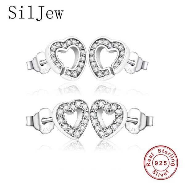 stud siljew authentic 925 sterling silver simple heart earrings for women girls fine jewelry gift moda bijoux, Golden;silver
stud siljew authentic 925 sterling silver simple heart earrings for women girls fine jewelry gift moda bijoux, Golden;silver