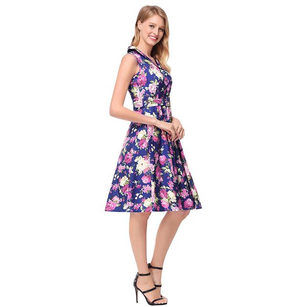 2019 spring vintage fashion printed dress turn down collar high waist knee length dress sashes floral a line dress, Black;gray
2019 spring vintage fashion printed dress turn down collar high waist knee length dress sashes floral a line dress, Black;gray