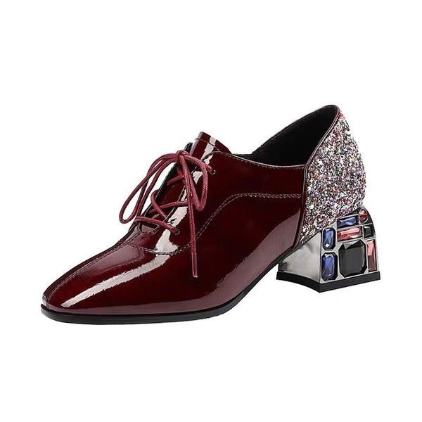 Spring New Womens ShoesLace-up Woman Mid HeelsPointed toe PumpsFemale Fashion British Style Rhinestone HeelBlackRed, Black
Spring New Womens ShoesLace-up Woman Mid HeelsPointed toe PumpsFemale Fashion British Style Rhinestone HeelBlackRed, Black