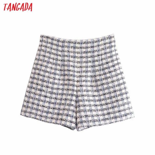 women's shorts tangada women elegant plaid tweed side zipper pockets female retro basic casual pantalones 3h94, White;black
women's shorts tangada women elegant plaid tweed side zipper pockets female retro basic casual pantalones 3h94, White;black