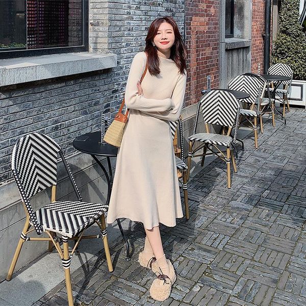 casual dresses knitted dress women's fall winter half high neck a-line base long over-the-knee maxi sweater, Black;gray
casual dresses knitted dress women's fall winter half high neck a-line base long over-the-knee maxi sweater, Black;gray