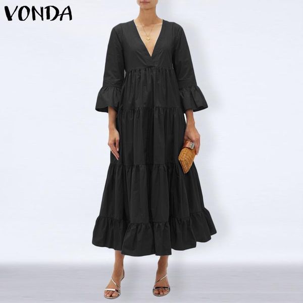 casual dresses plus size women dress pleated flare sleeve party 2021 vonda vintage solid long sundress kaftan robe s-5xl, Black;gray
casual dresses plus size women dress pleated flare sleeve party 2021 vonda vintage solid long sundress kaftan robe s-5xl, Black;gray