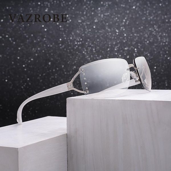 sunglasses vazrobe rhinestone women rimless sun glasses for woman brand designer elegant ladies shades 2021 wide face, White;black
sunglasses vazrobe rhinestone women rimless sun glasses for woman brand designer elegant ladies shades 2021 wide face, White;black