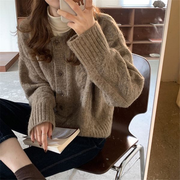 women's knits & tees korean style women sweater solid o neck crochet thick needle twisted single-breasted cardigan leisure chic elegant, White
women's knits & tees korean style women sweater solid o neck crochet thick needle twisted single-breasted cardigan leisure chic elegant, White