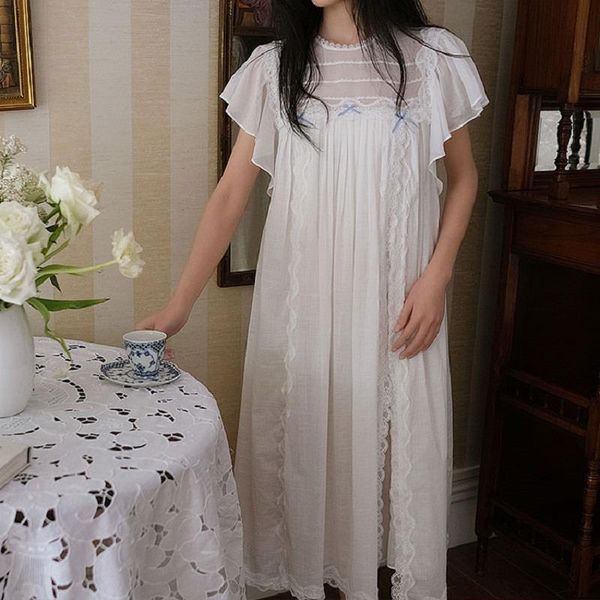 vintage cotton delicate embroidery women's long nightgowns ruffles short sleeve royal princess long night dress large size, Black;red
vintage cotton delicate embroidery women's long nightgowns ruffles short sleeve royal princess long night dress large size, Black;red