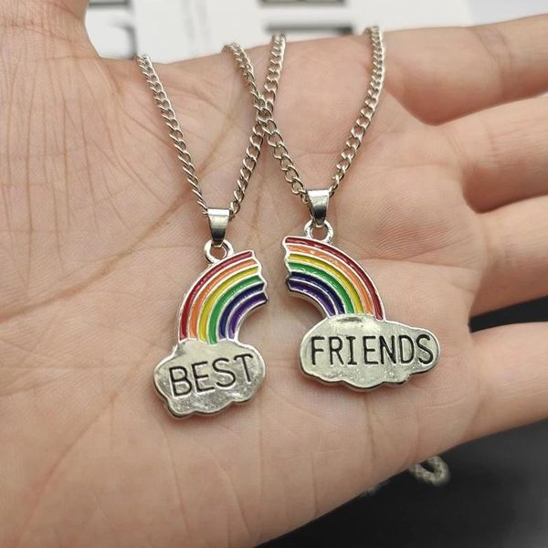 chains 2 pcs/set fashion friend stitching pendant necklace for female broken heart rainbow friendship puzzle choker bff, Silver
chains 2 pcs/set fashion friend stitching pendant necklace for female broken heart rainbow friendship puzzle choker bff, Silver