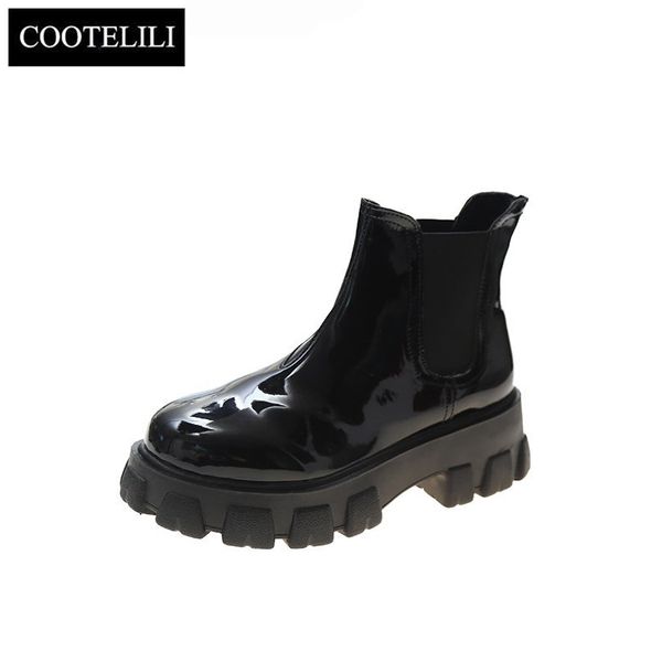 women ankle boots 5cm heel patent leather round toe black basic slip on fashion shoes for woman botas mujer 35-40
women ankle boots 5cm heel patent leather round toe black basic slip on fashion shoes for woman botas mujer 35-40