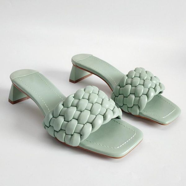 slippers summer women weave square toe sandals fashion mules high heels slides shoes pu leather casual outside, Black
slippers summer women weave square toe sandals fashion mules high heels slides shoes pu leather casual outside, Black
