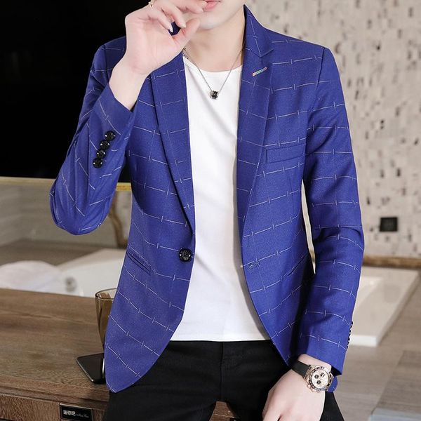 men's suits & blazers suit men korean fashion handsome jacket youth checked hair stylist 2021 spring and autumn style single western, White;black
men's suits & blazers suit men korean fashion handsome jacket youth checked hair stylist 2021 spring and autumn style single western, White;black