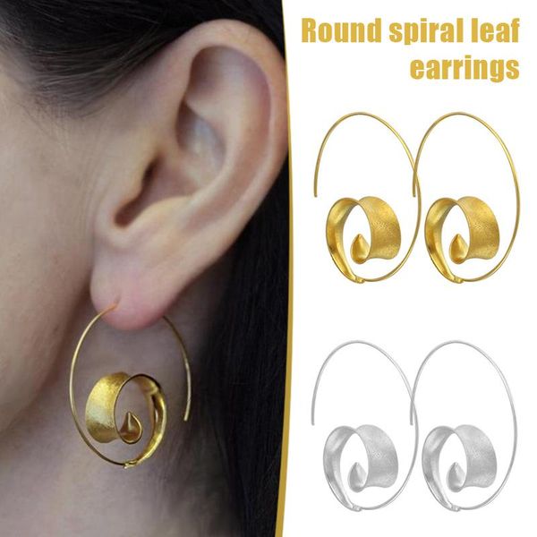 newly spiral leaf earrings round alloy earring pendant solid plant ear jewelry for women dod886, Golden;silver
newly spiral leaf earrings round alloy earring pendant solid plant ear jewelry for women dod886, Golden;silver