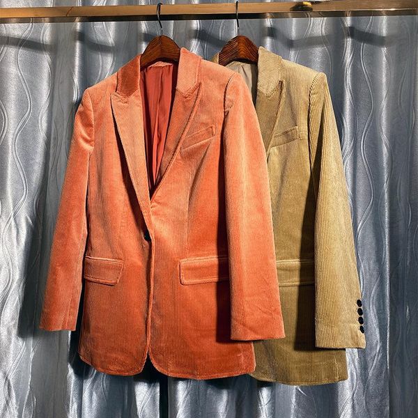 spring autumn new suit jacket women's corduroy orange small suit corduroy casual temperament self-cultivation one-button jacket, White;black
spring autumn new suit jacket women's corduroy orange small suit corduroy casual temperament self-cultivation one-button jacket, White;black