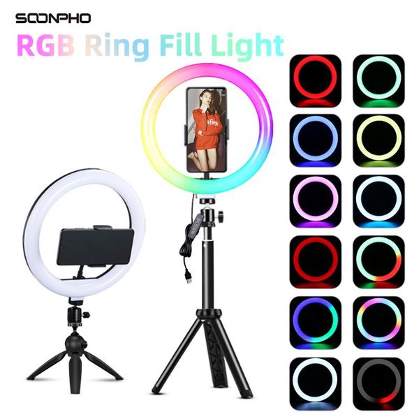 6-13inch usb rgb led desk ring light selfie video ring lamp with tripod stand phone holder for youtube live tiktok pgraphy
6-13inch usb rgb led desk ring light selfie video ring lamp with tripod stand phone holder for youtube live tiktok pgraphy