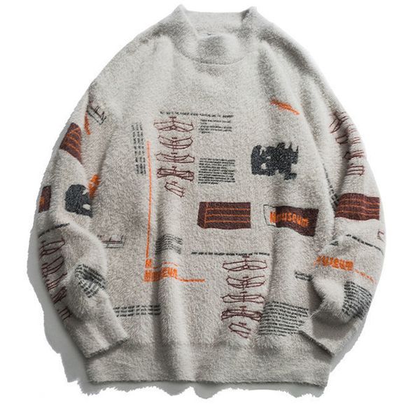 graphic vest streetwear hip hop sleeve long neck high knit sweater ye7n, White;black
graphic vest streetwear hip hop sleeve long neck high knit sweater ye7n, White;black