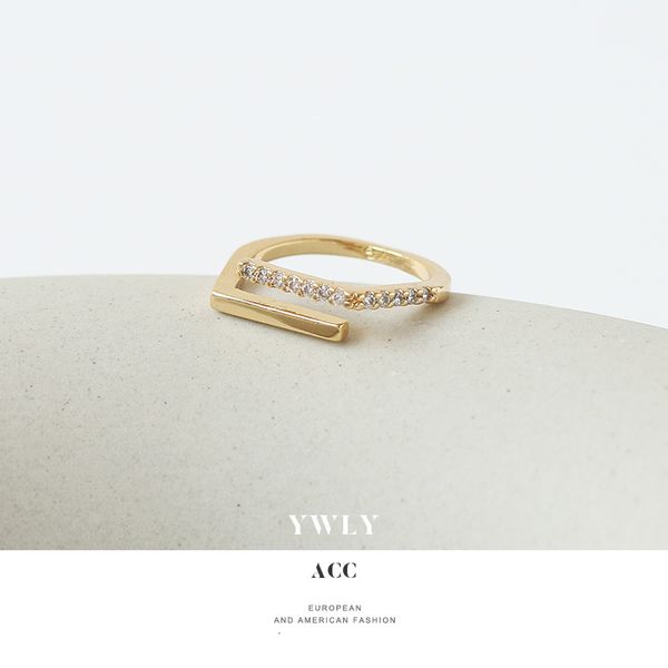 double layer micro inlaid zircon ring women's geometric line design ywly, Silver
double layer micro inlaid zircon ring women's geometric line design ywly, Silver
