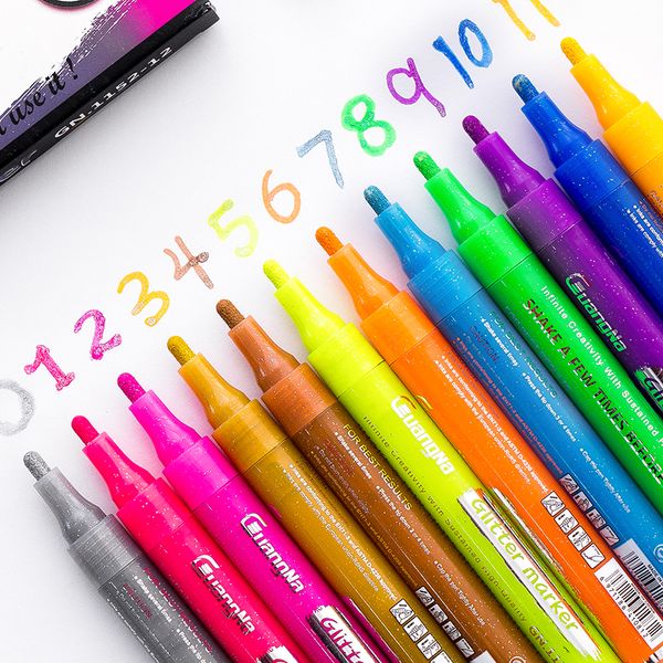 12 colors/set Glitter Markers Bright Sparkling Color Metallic Marker Water Paint gold metal Pen DIY for Black Paper Stone Wood
12 colors/set Glitter Markers Bright Sparkling Color Metallic Marker Water Paint gold metal Pen DIY for Black Paper Stone Wood