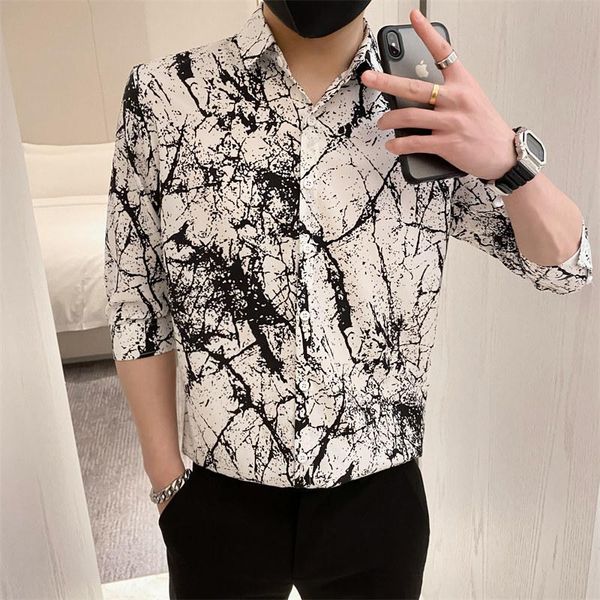 men's casual shirts summer fashion branches print thin shirt men clothes 2021 simple slim fit half sleeve chemise homme streetwear, White;black
men's casual shirts summer fashion branches print thin shirt men clothes 2021 simple slim fit half sleeve chemise homme streetwear, White;black