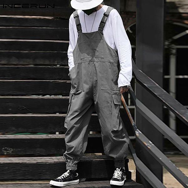 men's pants incerun fashion cargo overalls men casual solid color jumpsuits multi pockets loose rompers manlebig streetwear plus size, Black
men's pants incerun fashion cargo overalls men casual solid color jumpsuits multi pockets loose rompers manlebig streetwear plus size, Black