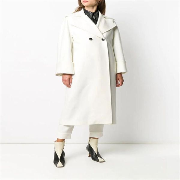 women's wool & blends autumn winter imitate jacket women coat lapel double-breasted lace up loose long sleeve white overcoat ladies g15, Black
women's wool & blends autumn winter imitate jacket women coat lapel double-breasted lace up loose long sleeve white overcoat ladies g15, Black
