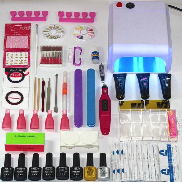 nail art kits 36/48w kit uv led lamp curing & gel varnish polish base coat manicure tool 6 color
nail art kits 36/48w kit uv led lamp curing & gel varnish polish base coat manicure tool 6 color