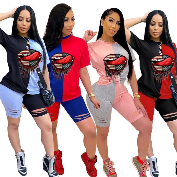 2021 new eyes & tongue printting color matching short sleeve round neck t-shirt and hollow out pants women suits casual 2 piece set abot, Gray
2021 new eyes & tongue printting color matching short sleeve round neck t-shirt and hollow out pants women suits casual 2 piece set abot, Gray
