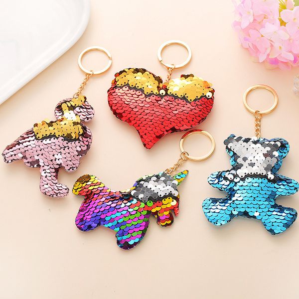 women mermaid sequin unicorn key chain cartoon animal cat bear pattern car key pendant gift handbag keyring bag accessories g31203, Blue
women mermaid sequin unicorn key chain cartoon animal cat bear pattern car key pendant gift handbag keyring bag accessories g31203, Blue