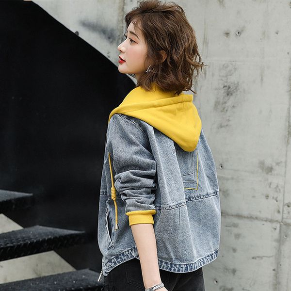 women's jackets 3xl plus size woman denim jacket spring 2021 clothes long sleeves jeans coat fashion korean style hooded clothing, Black;brown
women's jackets 3xl plus size woman denim jacket spring 2021 clothes long sleeves jeans coat fashion korean style hooded clothing, Black;brown