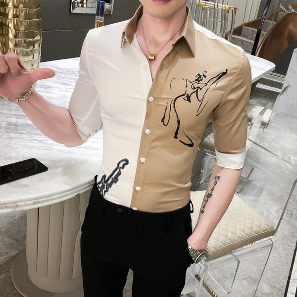 men of gold shreds dressed in half-sleeve fine shirt streetwear social slash smoking shirts for hombre 8m6v, White;black
men of gold shreds dressed in half-sleeve fine shirt streetwear social slash smoking shirts for hombre 8m6v, White;black