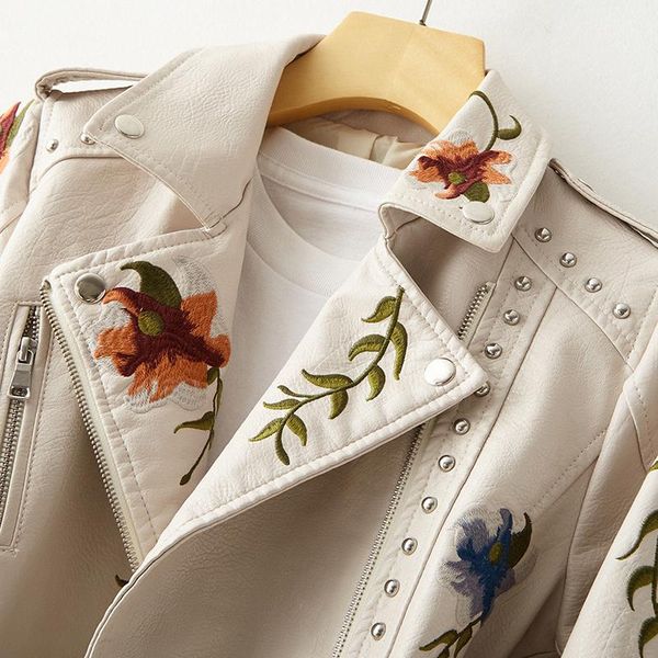 women's leather & faux women retro floral print embroidery soft jacket coat turndown collar pu moto biker black punk outerwear
women's leather & faux women retro floral print embroidery soft jacket coat turndown collar pu moto biker black punk outerwear